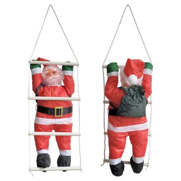 Weihnachtsmann auf Leiter 125cm [en.casa]