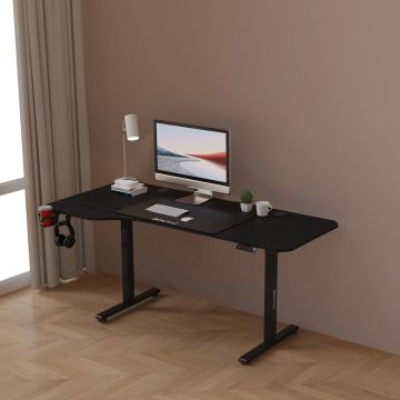 Höhenverstellbarer Tisch Virolahti 160 x 75 cm schwarz [pro.tec]