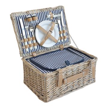 Picknickkorb Lumparland mit Kühlfach für 2 Personen 40 x 28 x 20 cm [casa.pro]