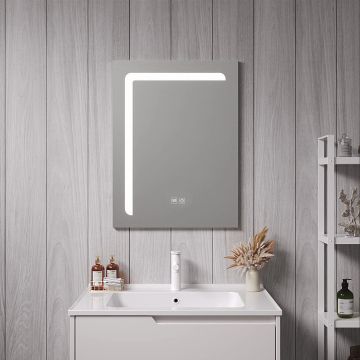 LED-Badspiegel Chambave 45x60 cm Silberfarben [pro.tec]