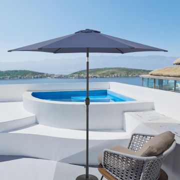Sonnenschirm Altino mit Knickgelenk Navyblau [casa.pro]