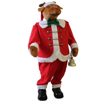 Weihnachtsmann 120cm Groß Singend Tanzend Musik "Lebensgroß" 1,2m Meter XXL ELCH [lux.pro]