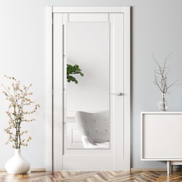 Türspiegel Lesina 120 x 40 cm Weiß [en.casa]