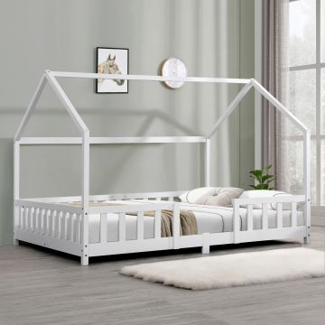 Kinderbett Sisimiut 120x200 cm mit Rausfallschutz Weiß [en.casa]