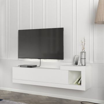 Fernsehschrank Luhanka 150x29,5x38,5cm Weiß [en.casa]