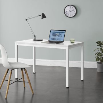 Schreibtisch Odense 75x120x60 cm Höhenverstellbar Weiß en.casa