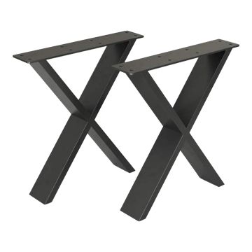 Tischgestell Maribo für Sitzbänke Couchtische Schwarz 42x40cm [en.casa]