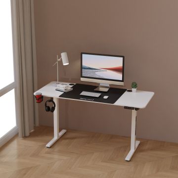 Höhenverstellbarer Tisch Stryn 120 x 60 cm weiß [pro.tec]